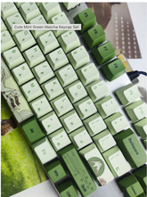 Cute Mint Green Matcha Keycap Set